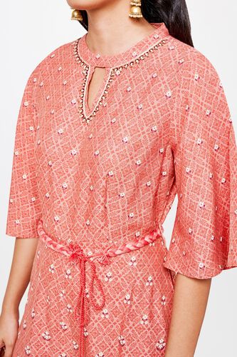 6 - Pink Floral Fit and Flare Maxi Jumpsuit, image 6