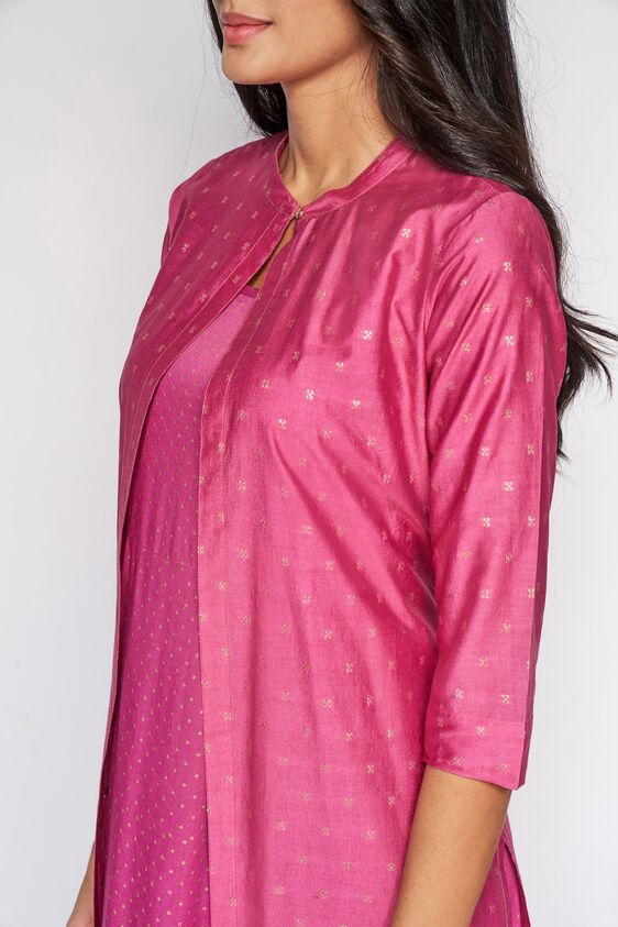 4 - Rose Pink Maxi Layered Kurta Set, image 4