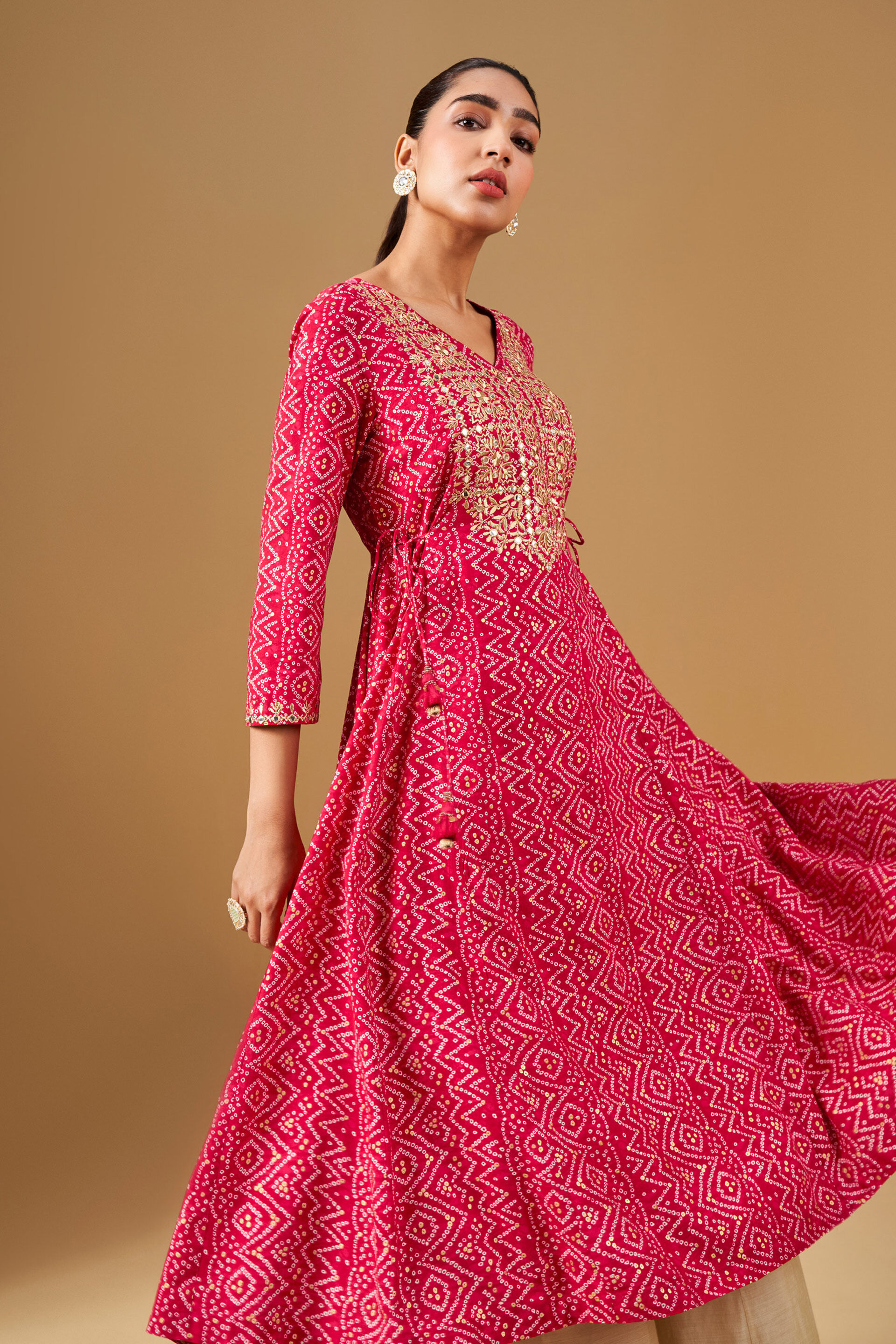 Embroidered Viscose Kurta - Pink, Pink, image 6