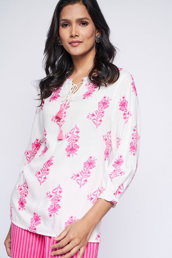 2 - Pink Floral Straight Top, image 2