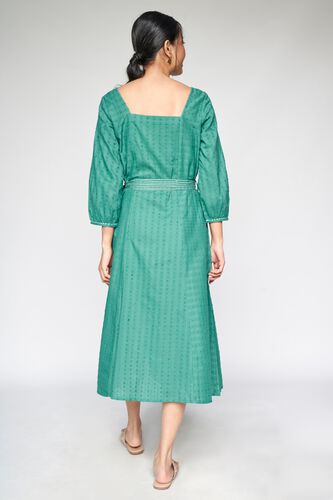 5 - Sage Green Tie-Ups  Fit and Flare Dress, image 5