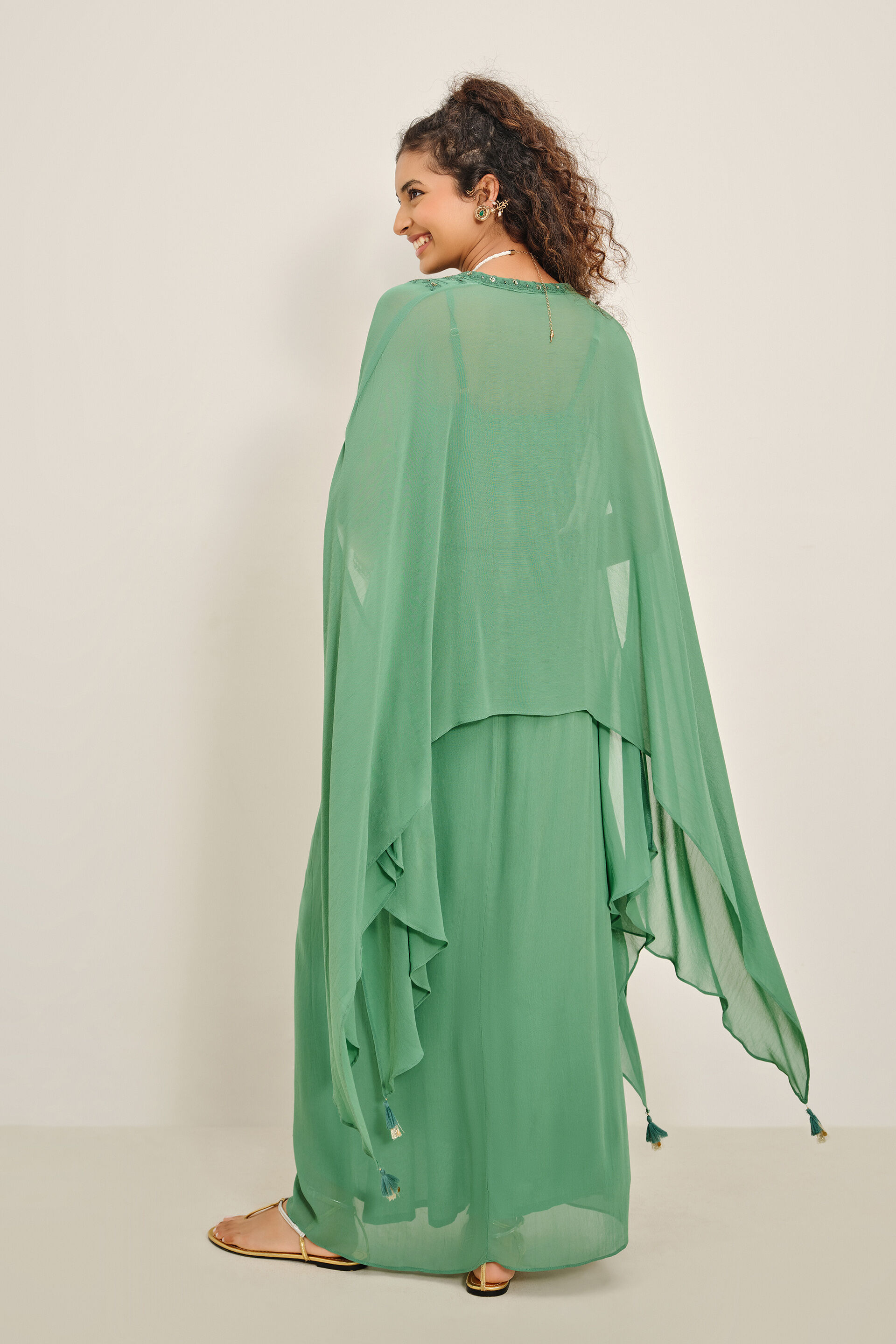 Geet Green Skirt Set, Green, image 5