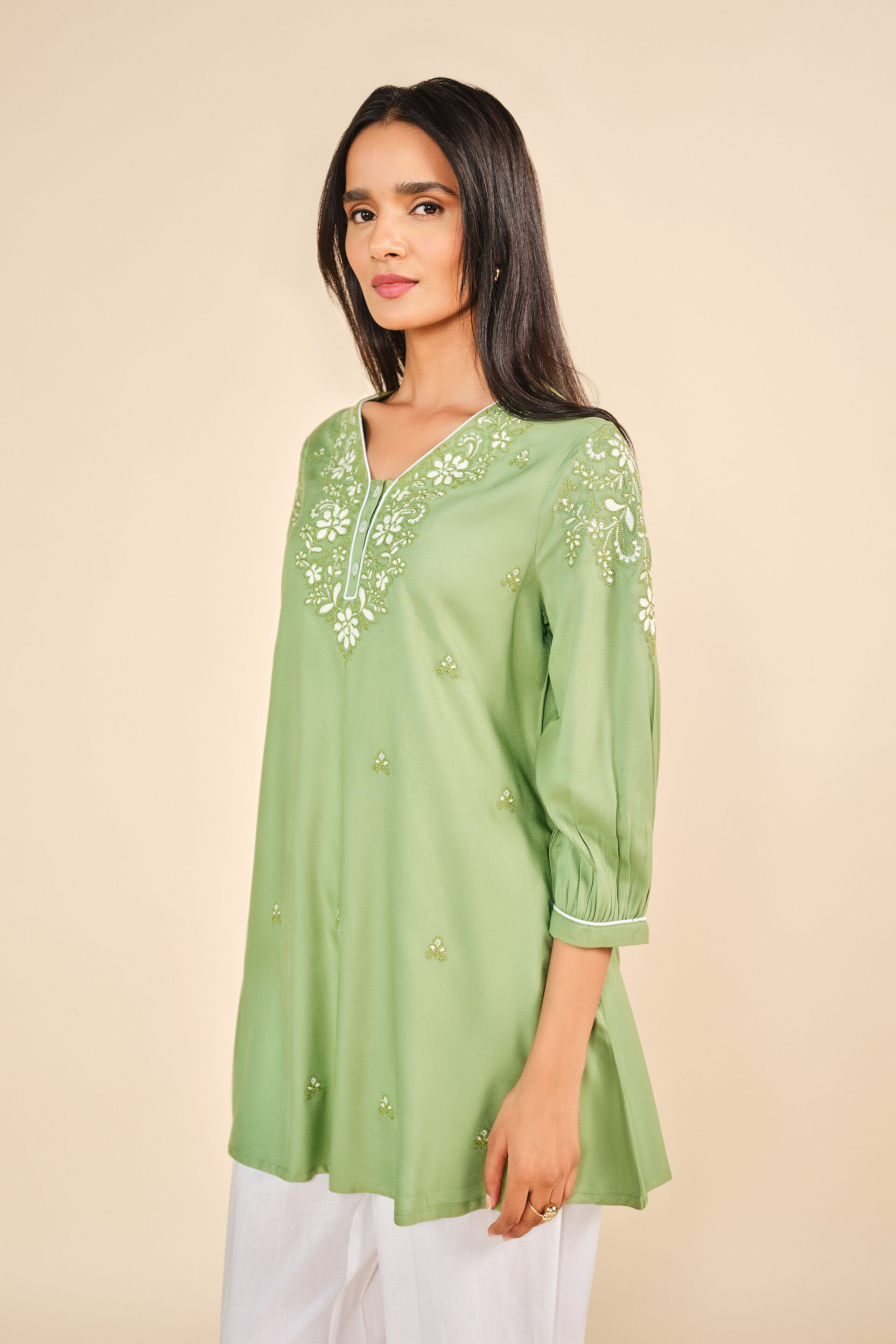 Khumaar Tunic, Sage Green, image 3