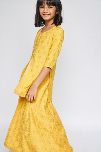 1 - Mustard Floral Straight Suit, image 2