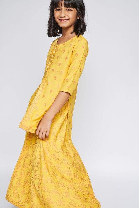 1 - Mustard Floral Straight Suit, image 2