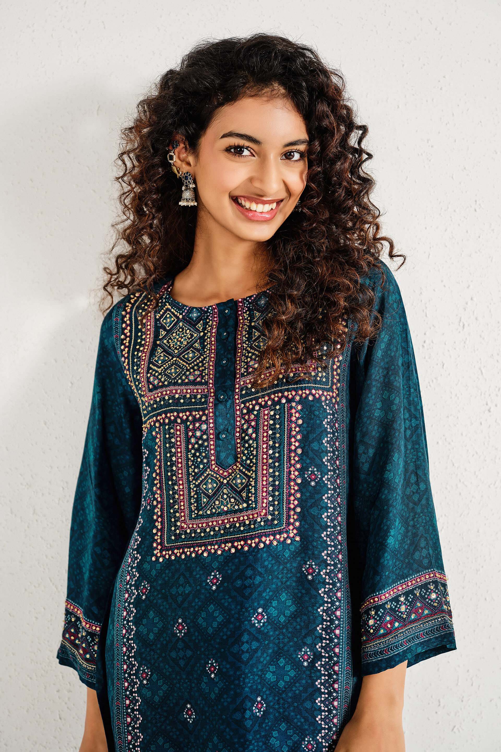 Dahlia Blue Kurta Set, Indigo, image 2