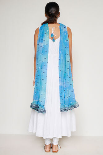 White Embroidered Fit & Flare Suit, White, image 6