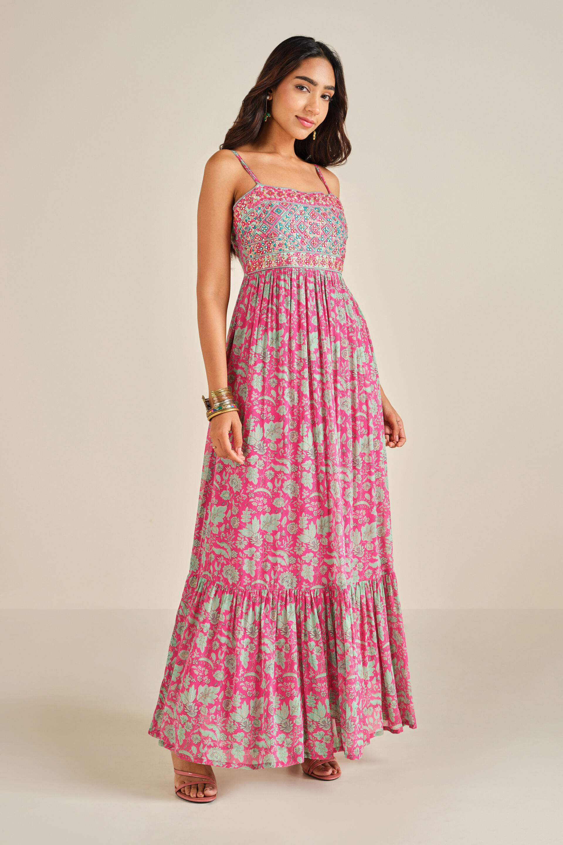 Devina Printed Dress, Fuschia, image 6