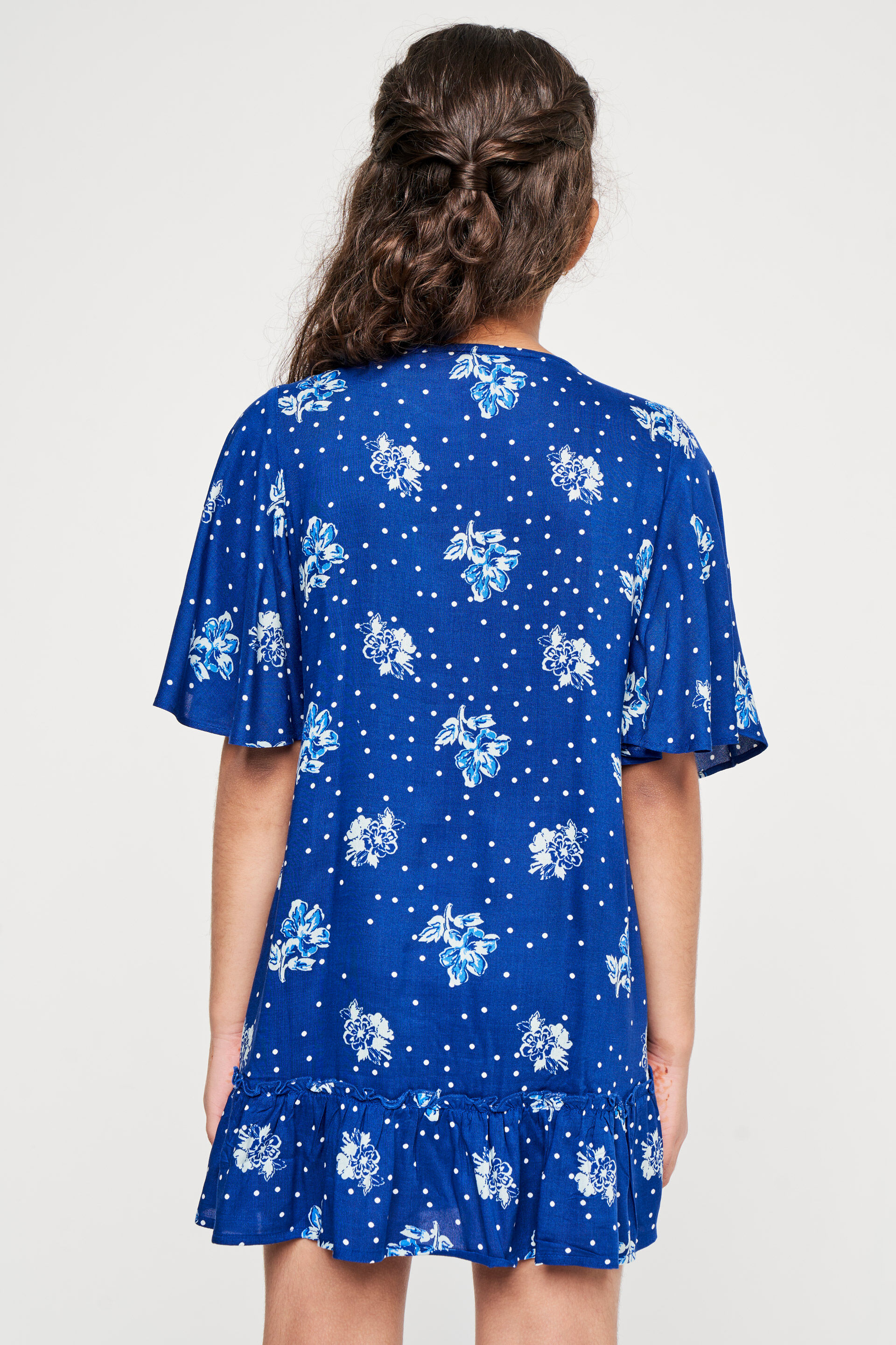 Blue Floral Embroidered Dress, Blue, image 4