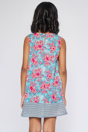 5 - Aqua Floral Straight Dress, image 5