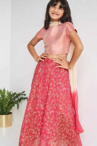Pink Lace Brocade Suit, Pink, image 1