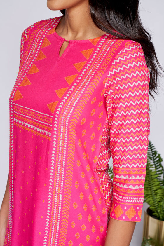 5 - Pink Regular A-Line Kurta, image 5