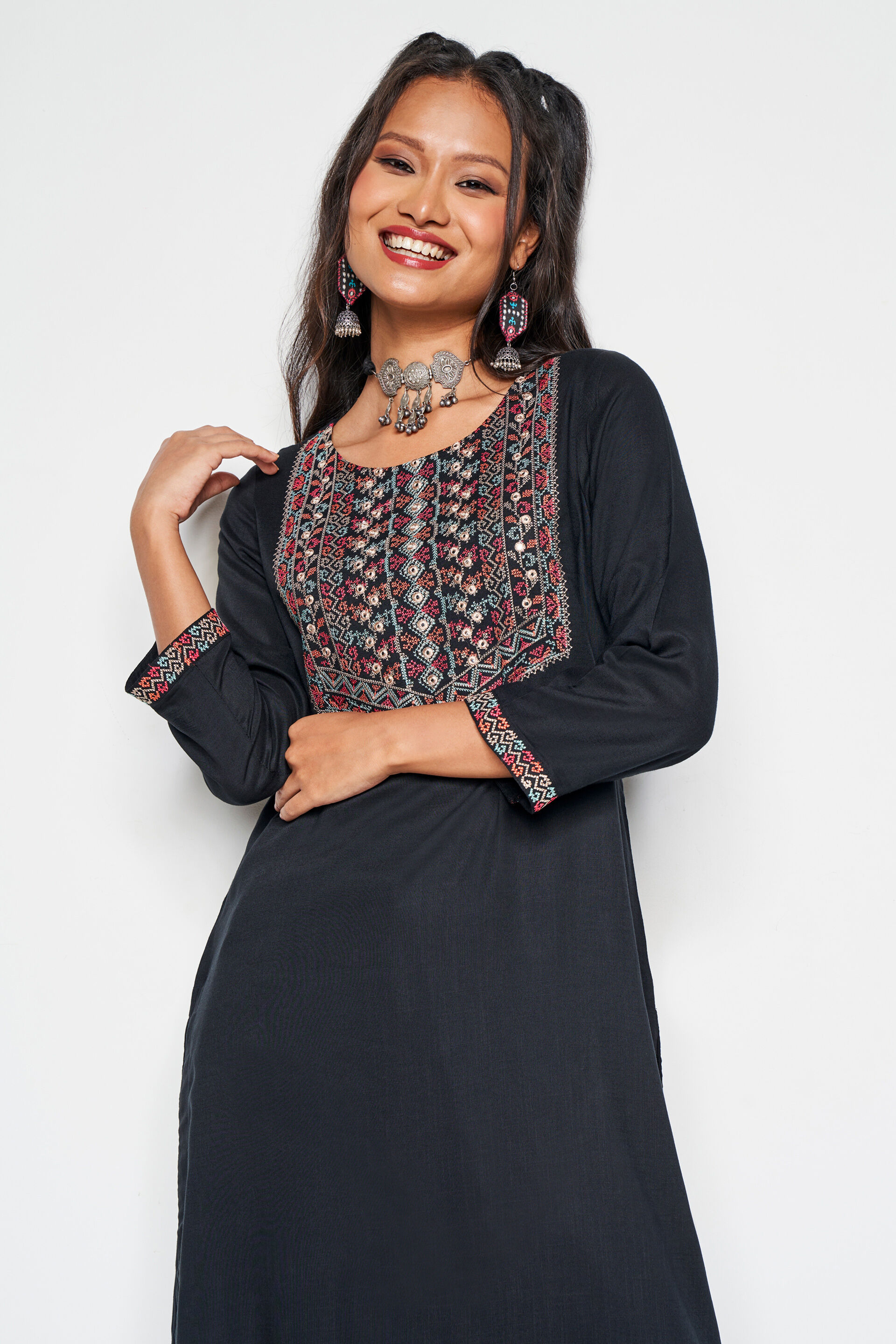 Reaching For The Stars Kurta, Black, image 5