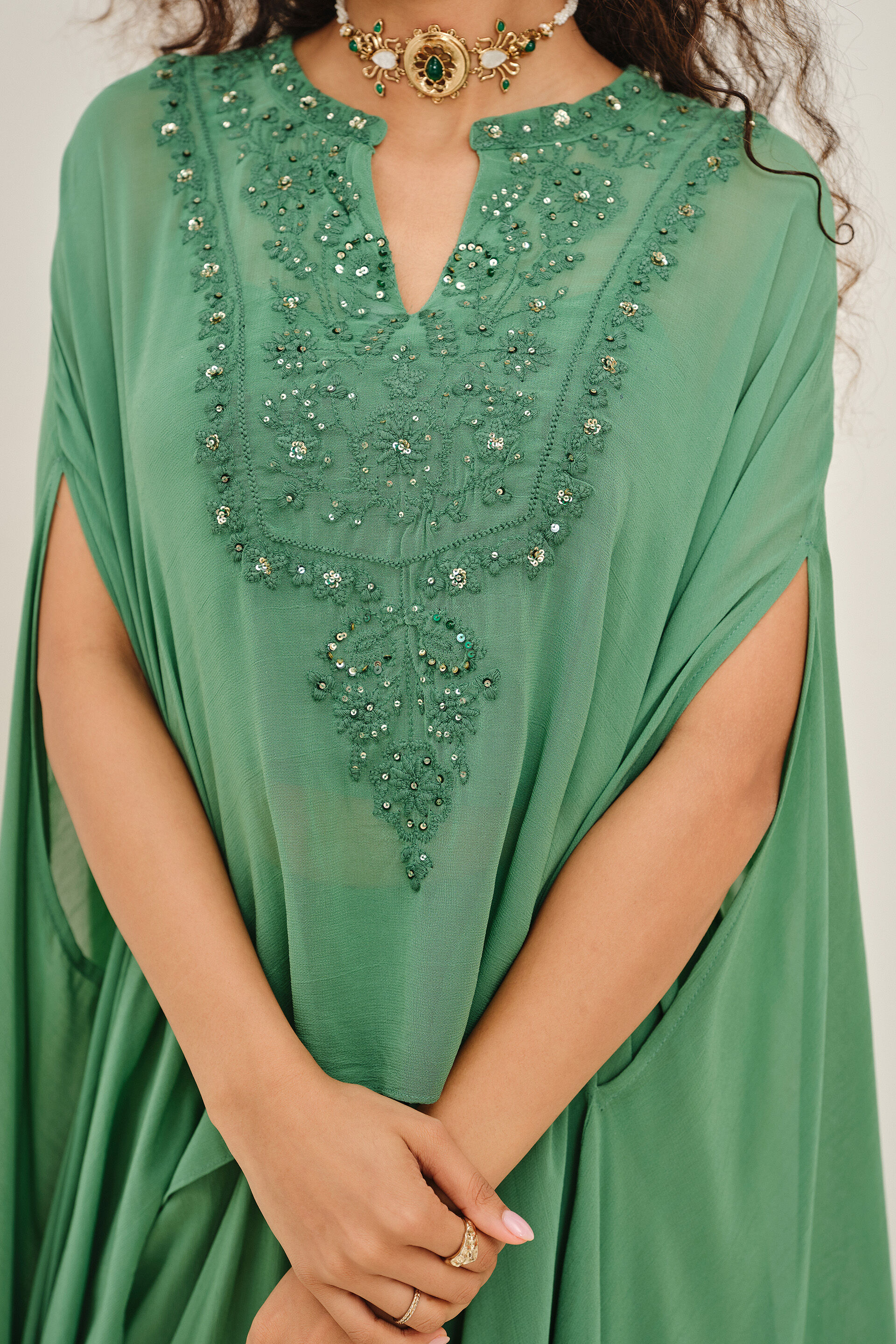 Geet Green Skirt Set, Green, image 4