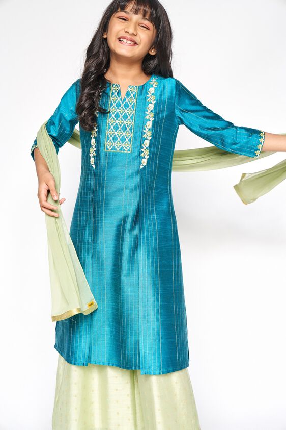 1 - Peacock Embroidered Straight Suit, image 1