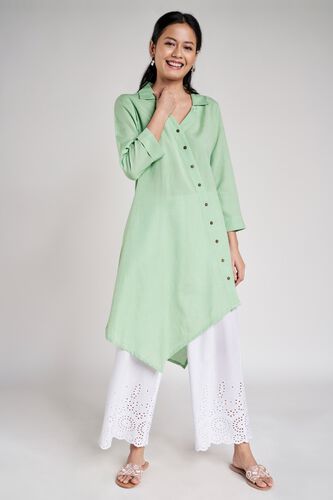 3 - Mint Solid Three-Quarter Sleeves Tunic, image 3