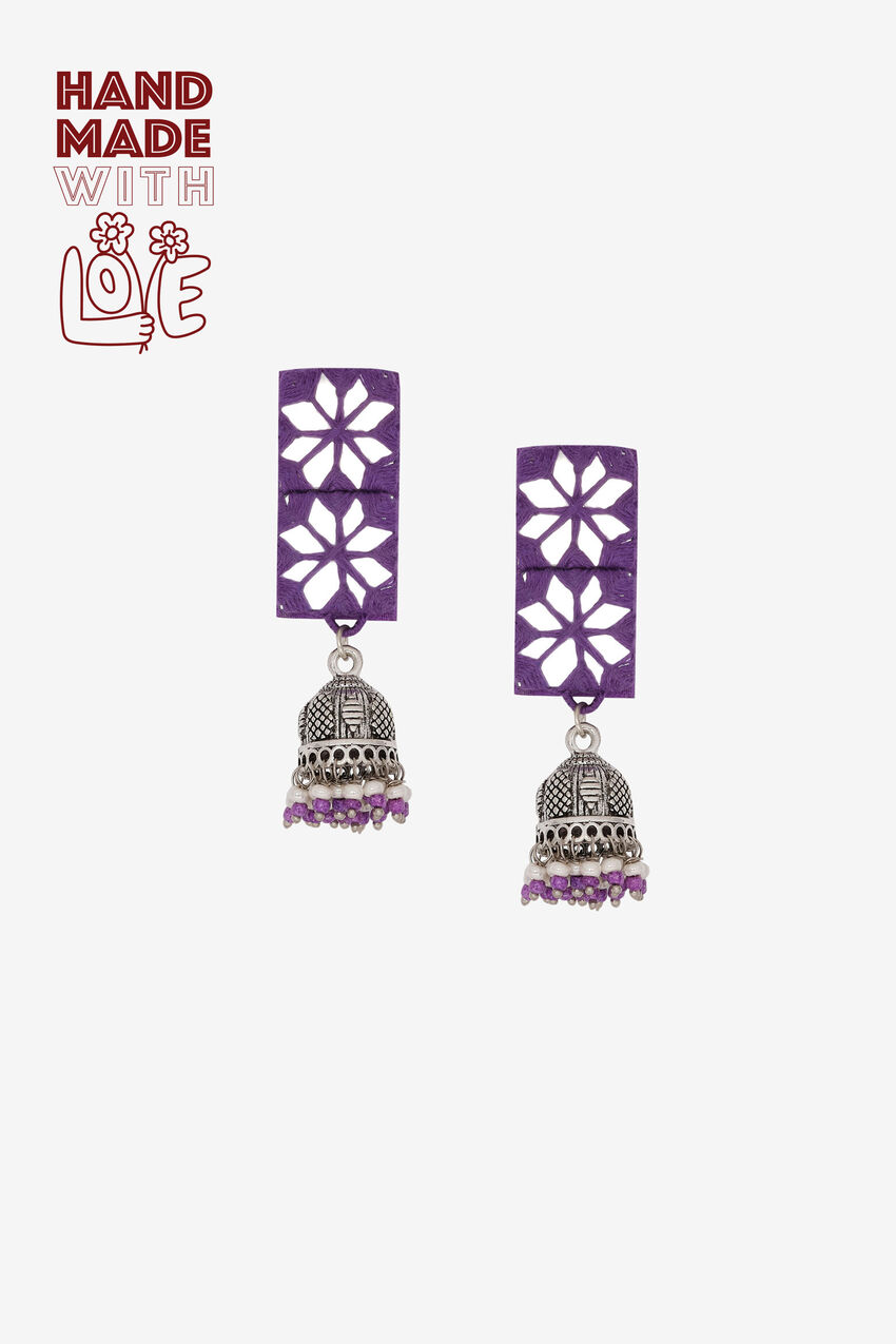 Straight Fabric Jhumkas