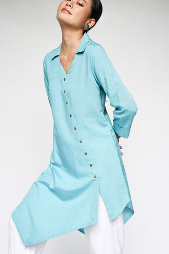 Asymmetric Tunic, Aqua, image 2