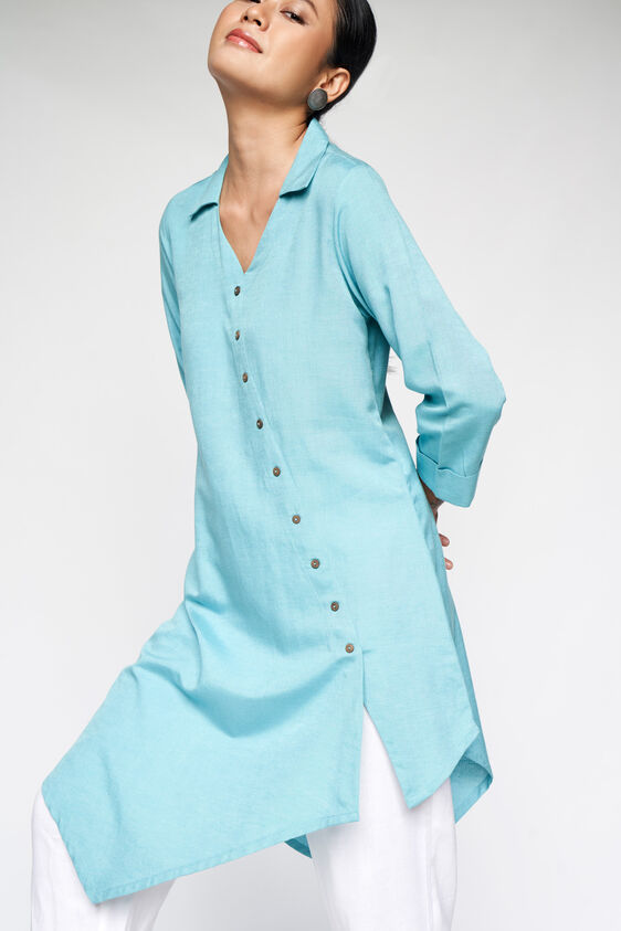 Asymmetric Tunic, Aqua, image 2