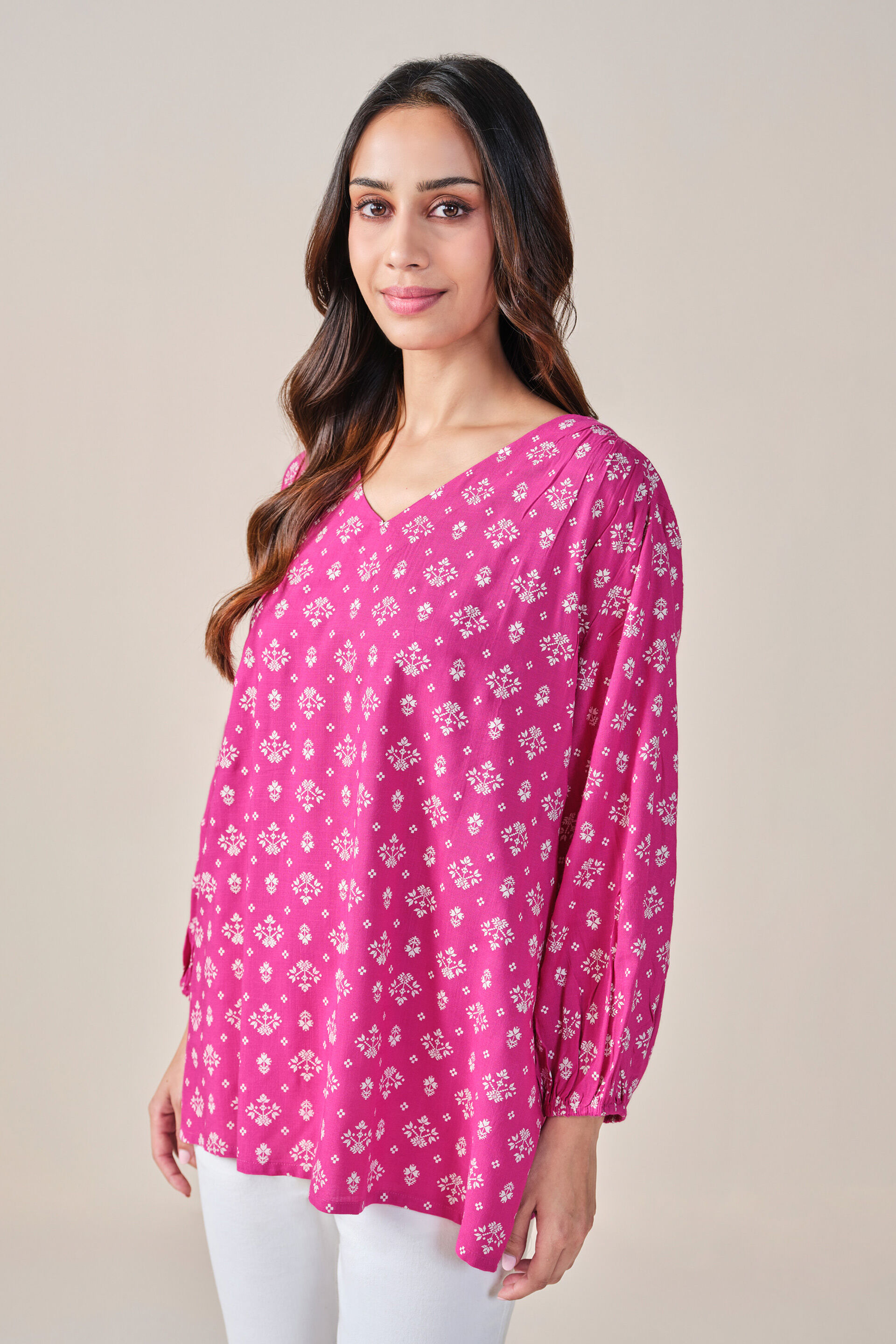 Pink Printed Top, Pink, image 4