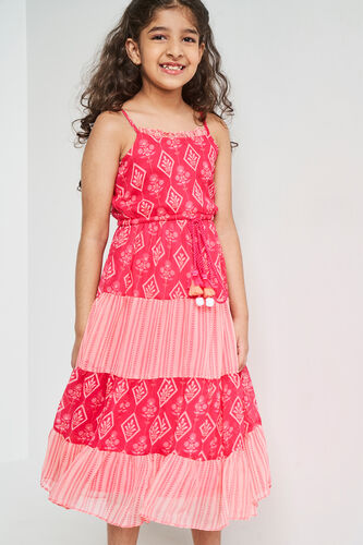 Pink Floral Flared Gown, Pink, image 3