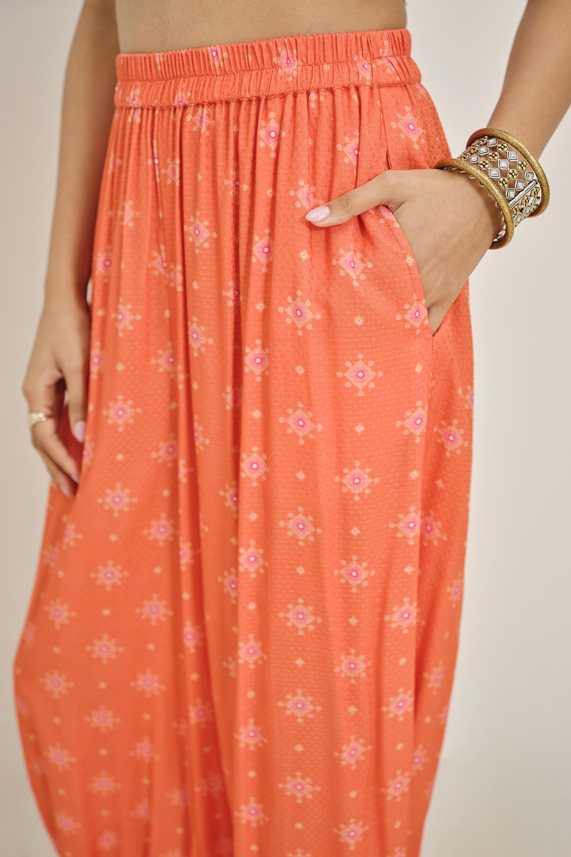 Saffron Sair Harem Pants, Orange, image 4