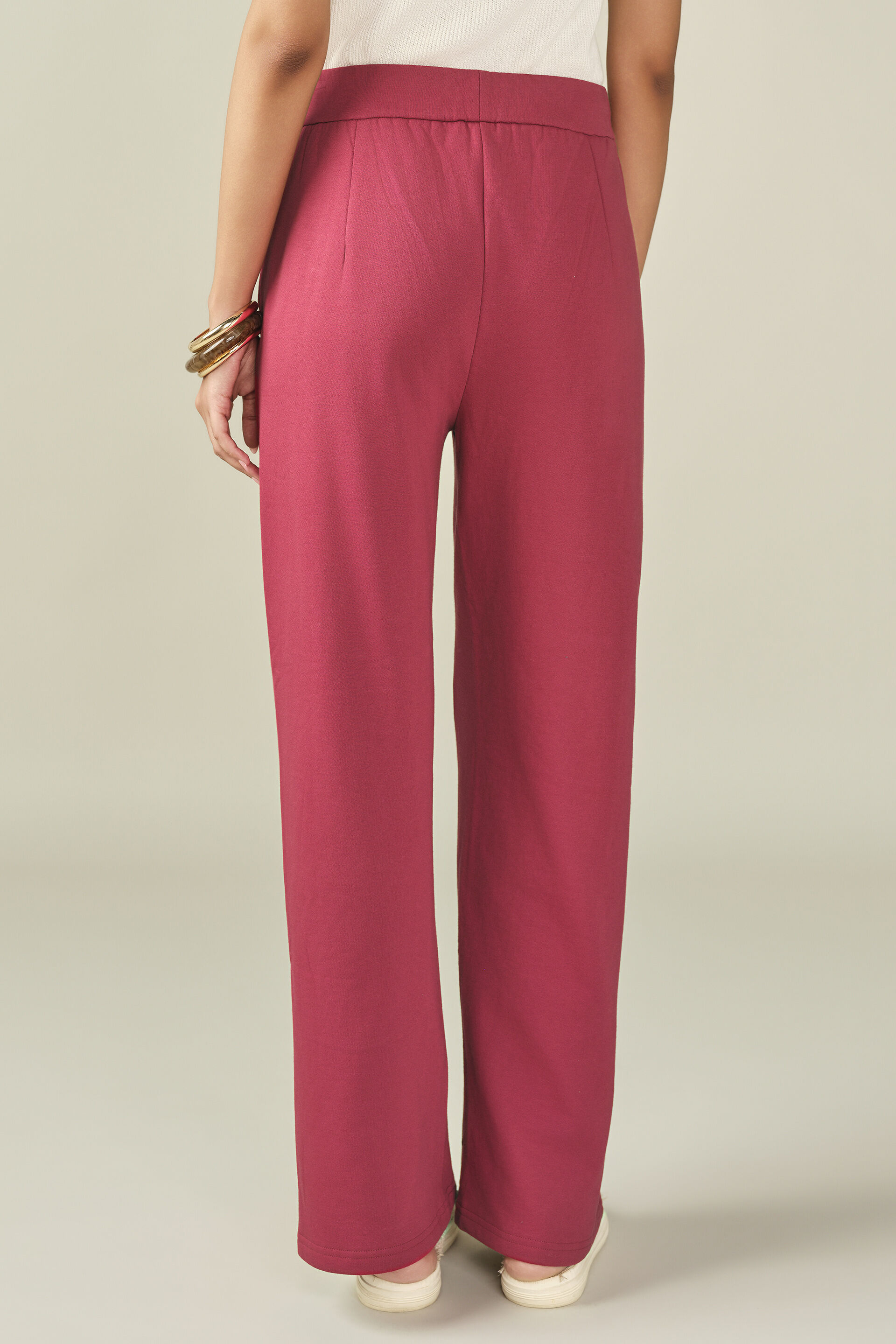Solid Joggers in Red, Red, image 5