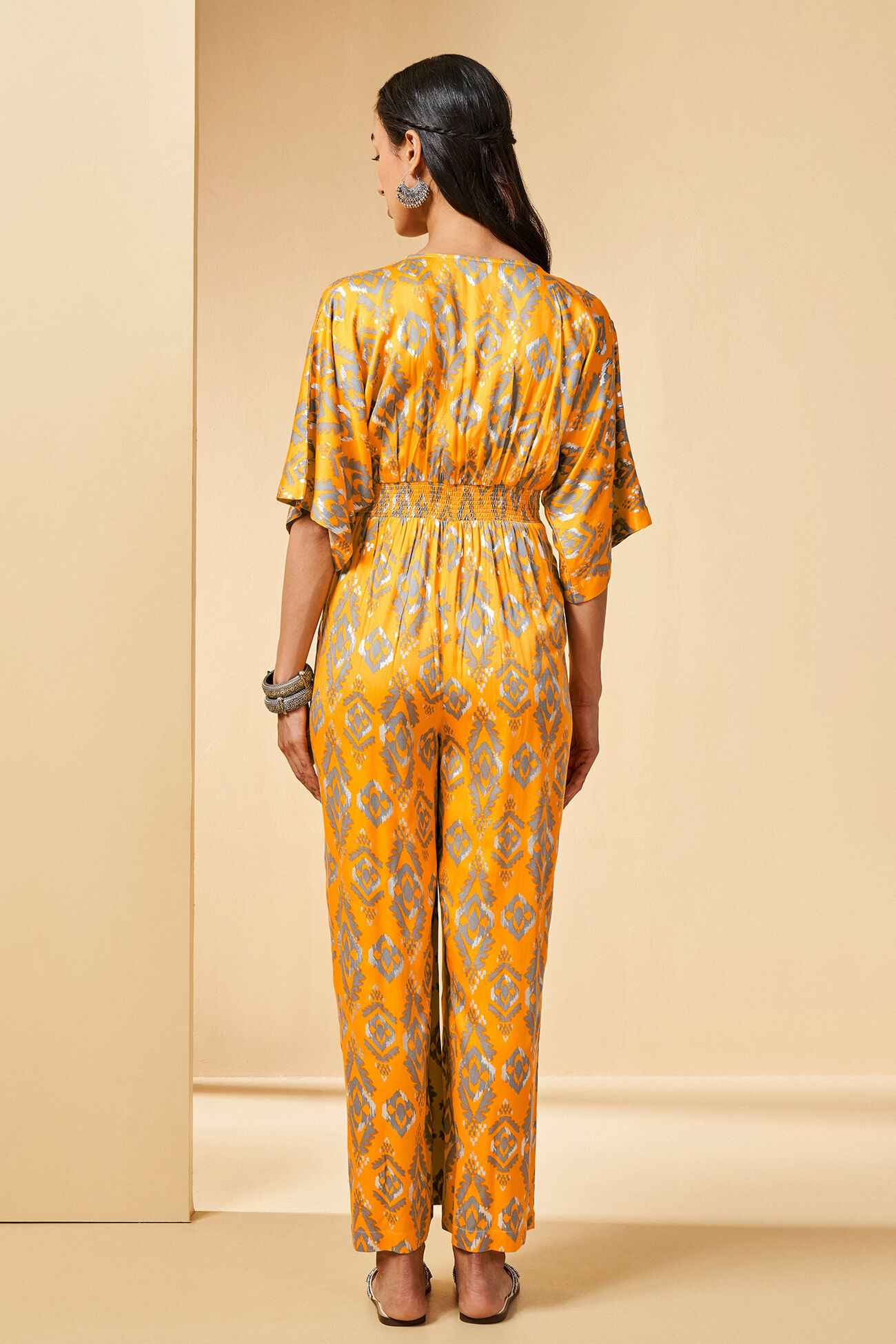 Yellow Embroidered Jumpsuit