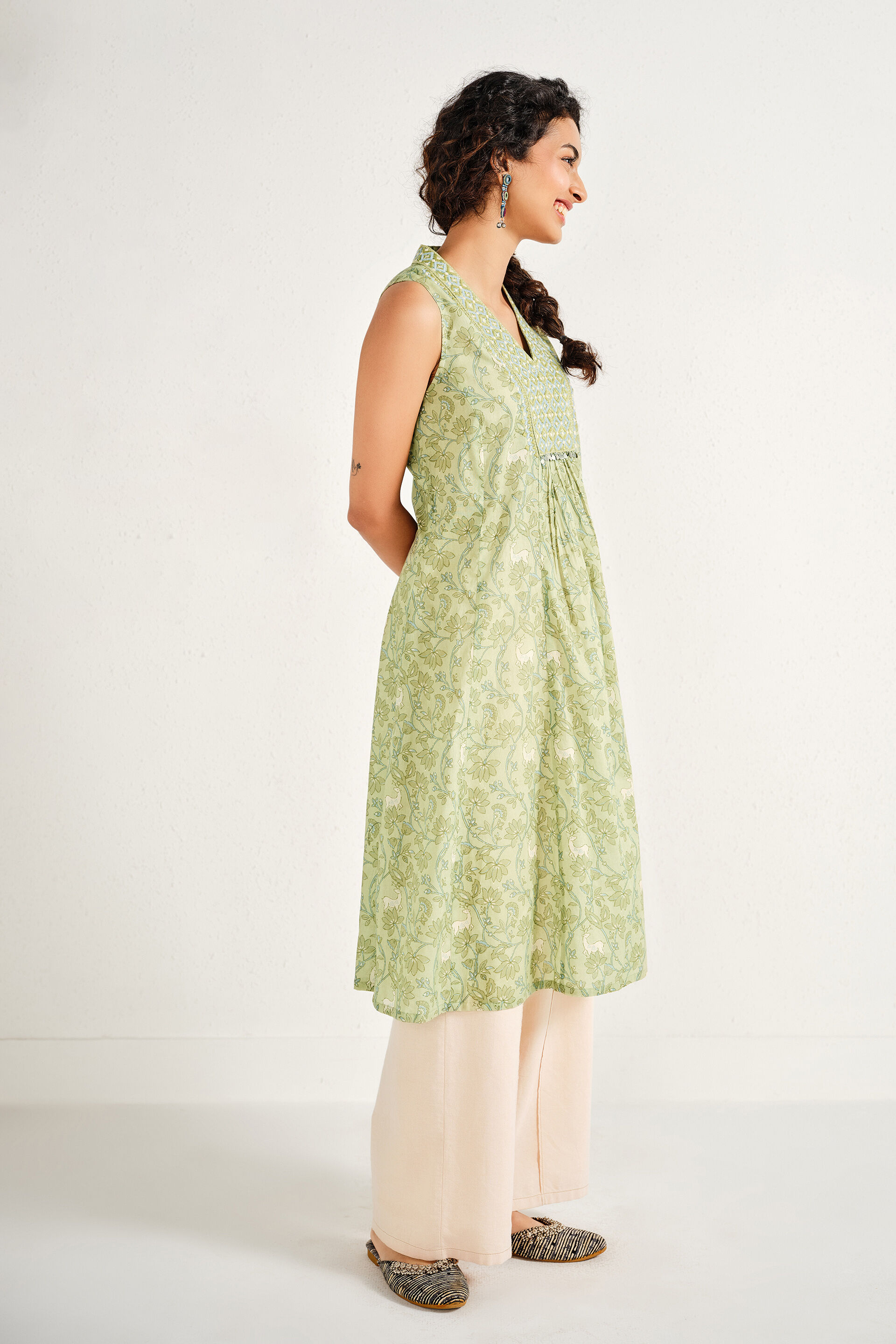 Kanishka Cotton Kurta, Green, image 5