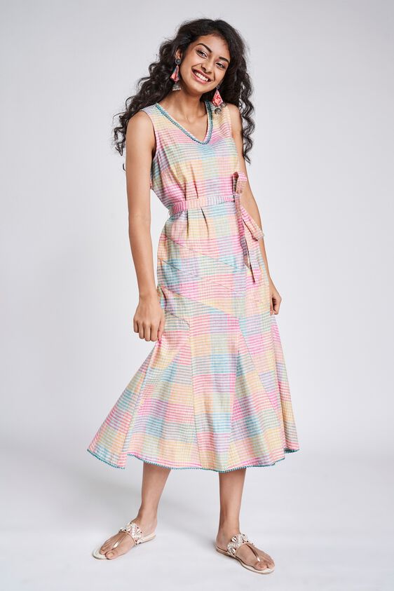 2 - Multi Color Checks Fit And Flare Dress, image 2