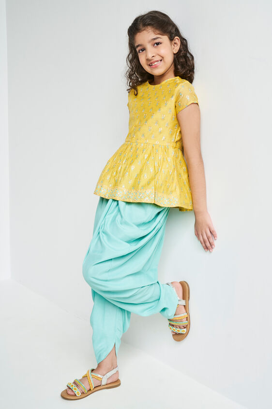 Yellow Khadi Curved Suit, Yellow, image 2