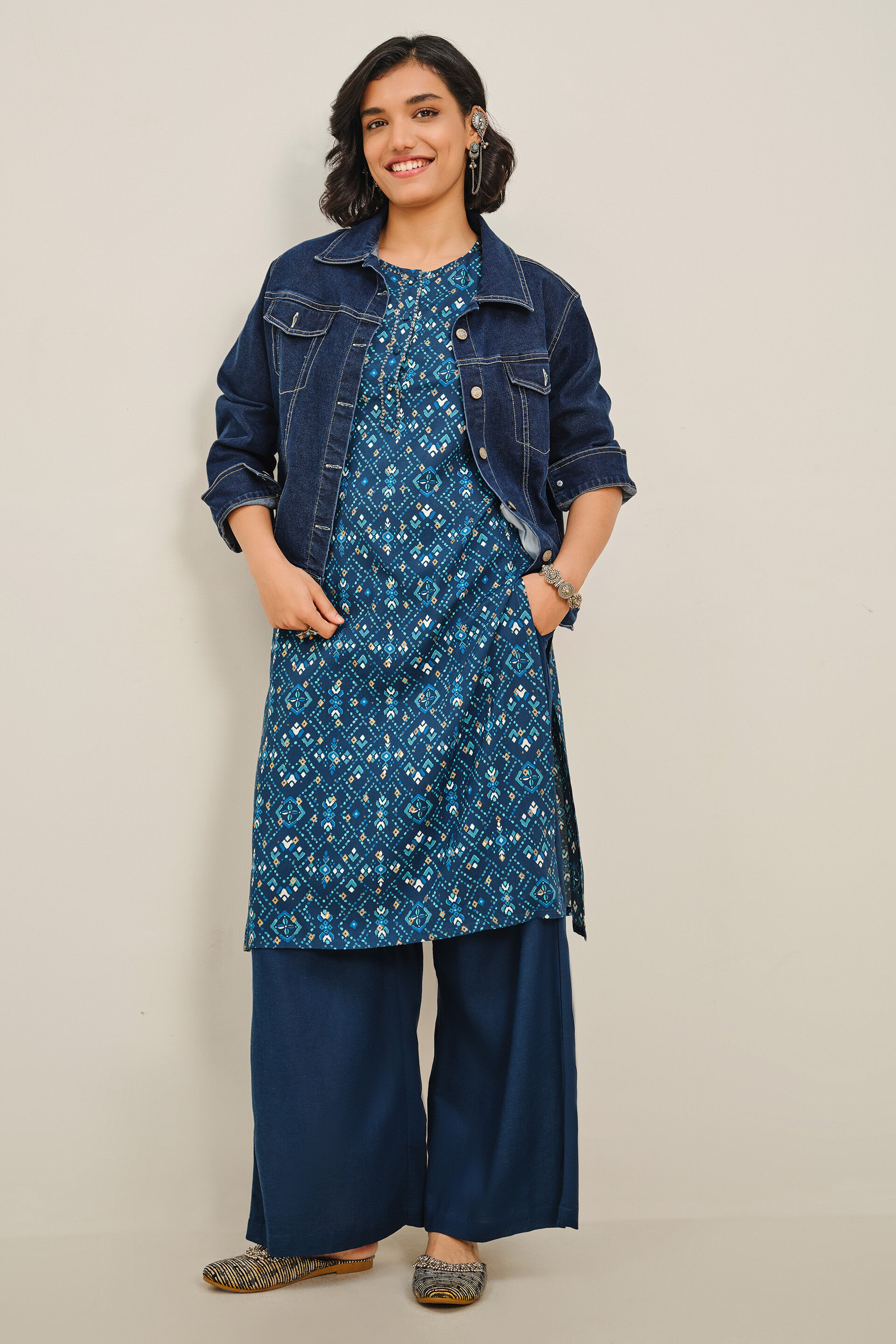 Indigo Love Kurta, Indigo, image 3