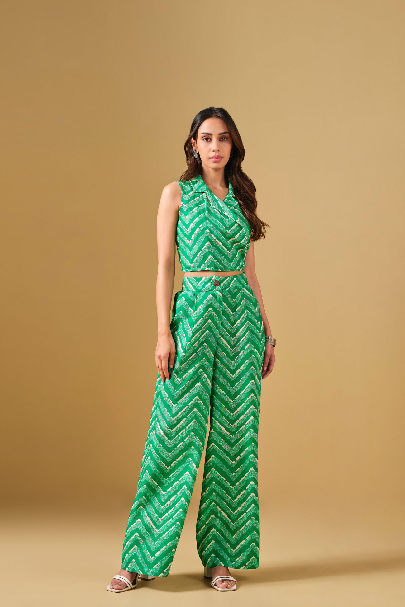 Abstract Print Green Co-Ord, Green, image 1