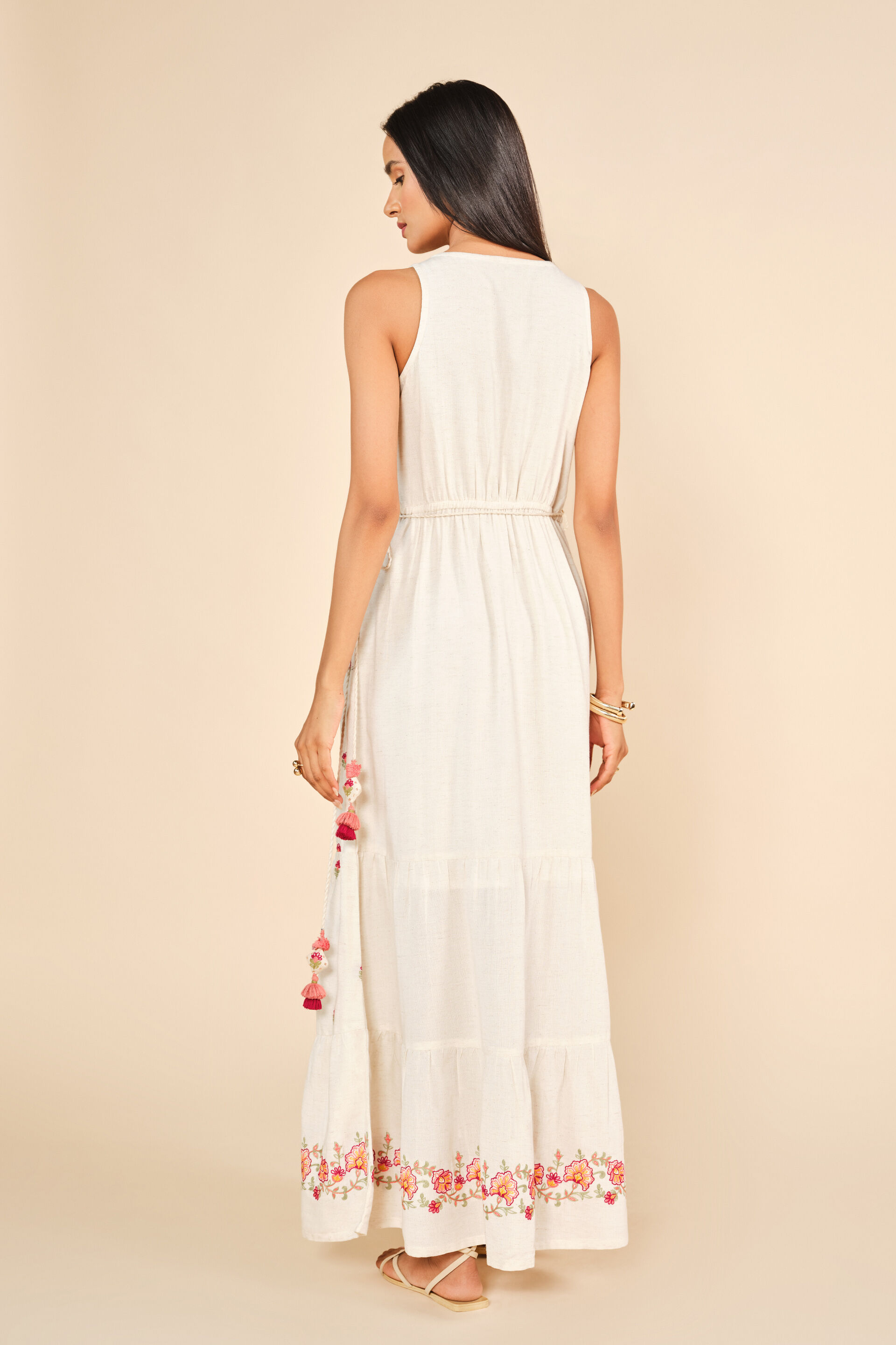 Buy Nayaab Noor Maxi Dress Online In India at Global Desi  S25H122MX_OFF_WHITE