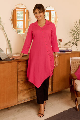 Solid A-Line Tunic, Pink, image 1