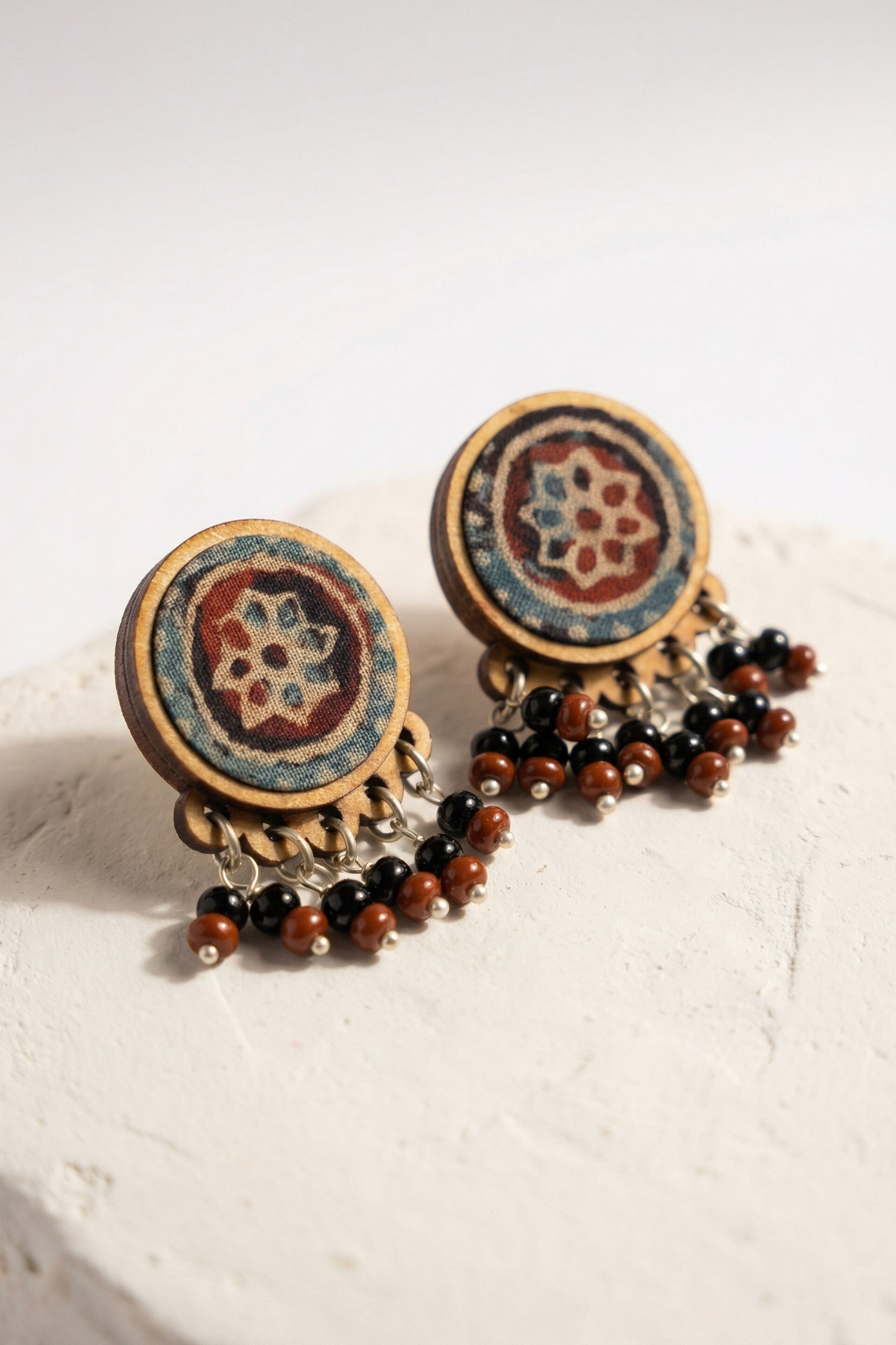 Patterned Bead Stud Earrings, , image 2