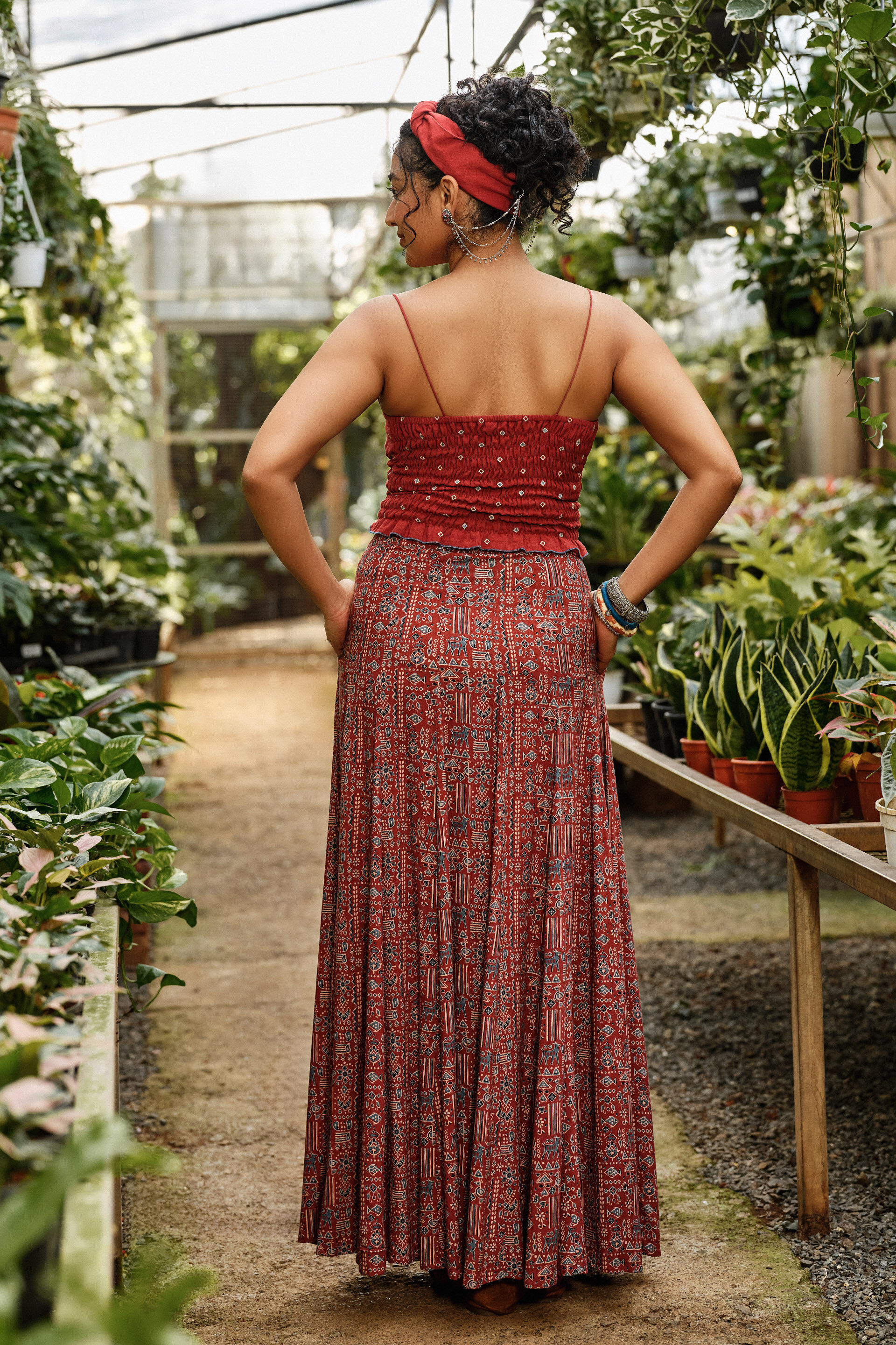 Rutvi Rust Skirt Set, Rust, image 5