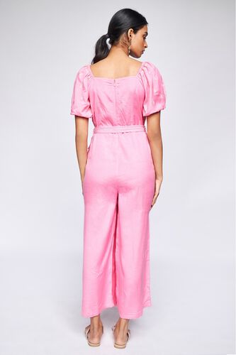 5 - Pink Solid Fit & Flare Jump Suit, image 5