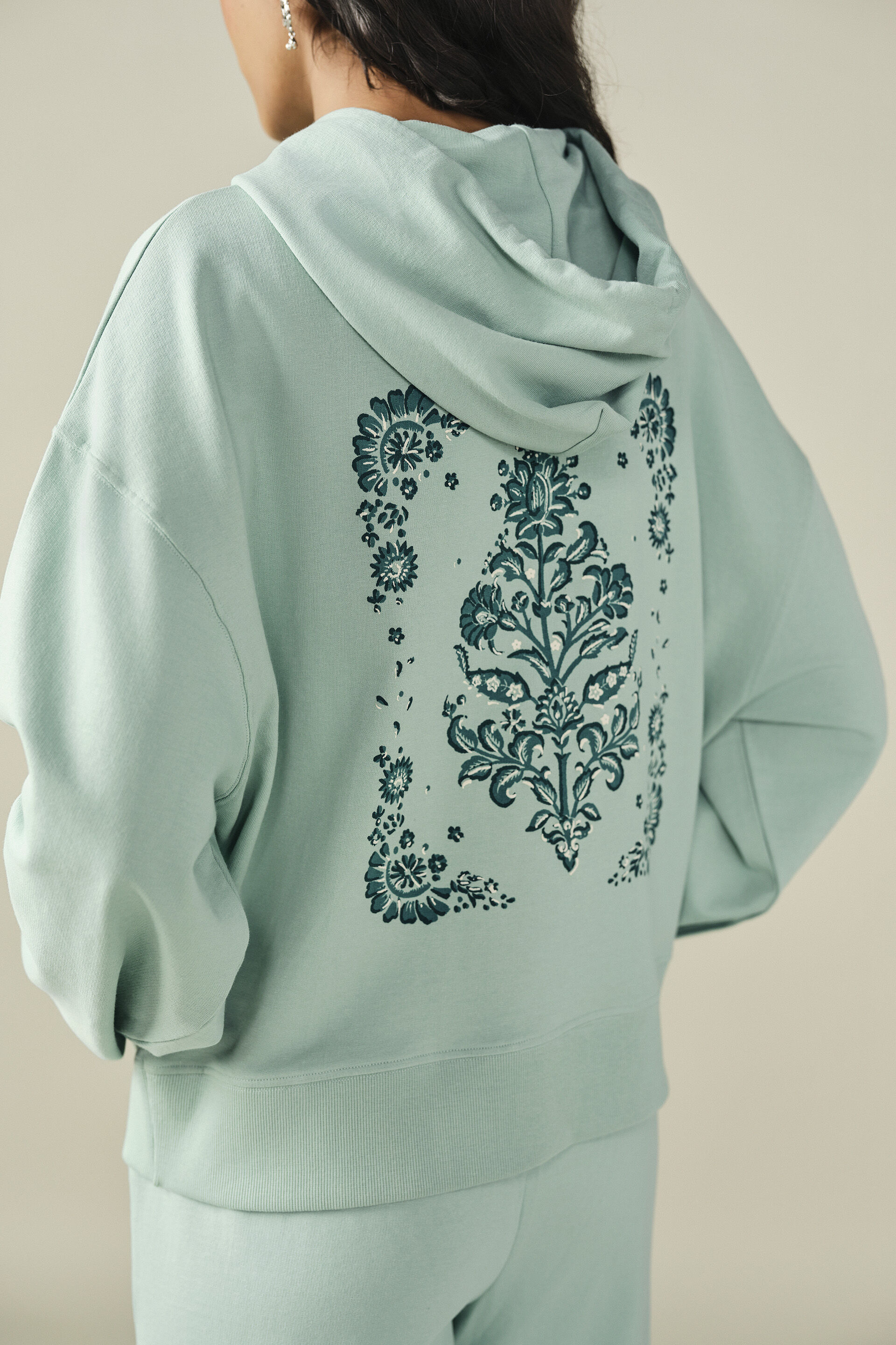 Solid Hoodie in Teal, Teal, image 5