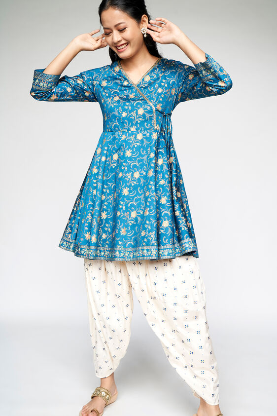 7 - Midnight Blue Embroidered Fit and Flare Suit, image 7