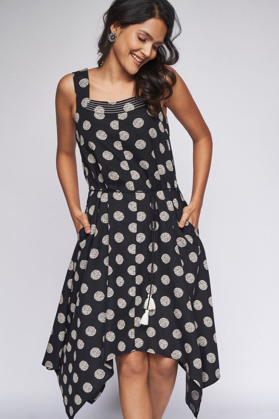 4 - Black Polka Dots Pinafore Dress, image 4