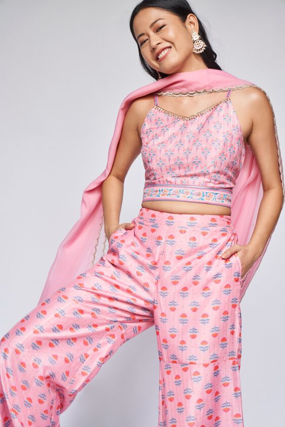 3 - Pink Floral Fit & Flare Suit, image 4