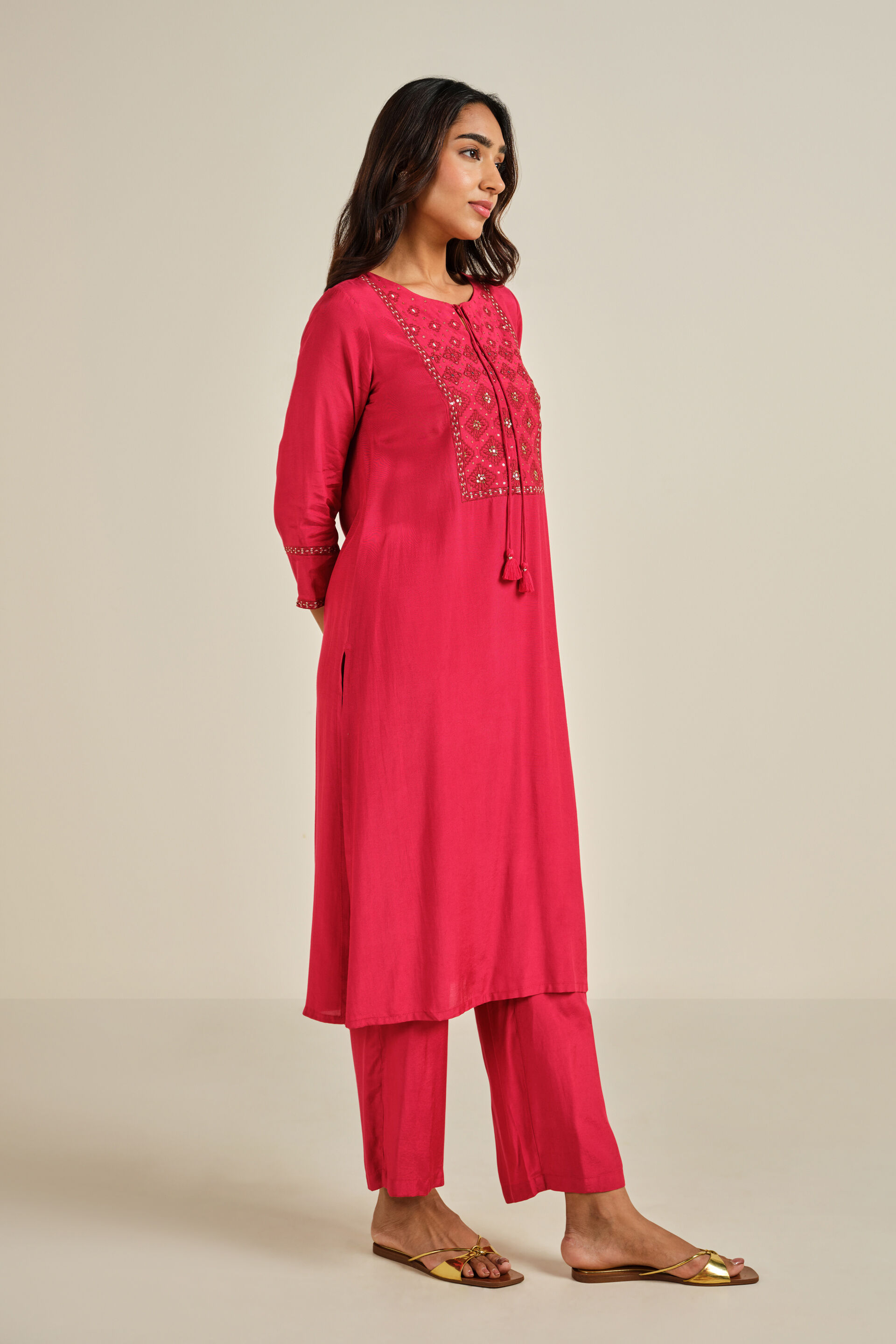 Pyaari Red Kurta Set, Red, image 6