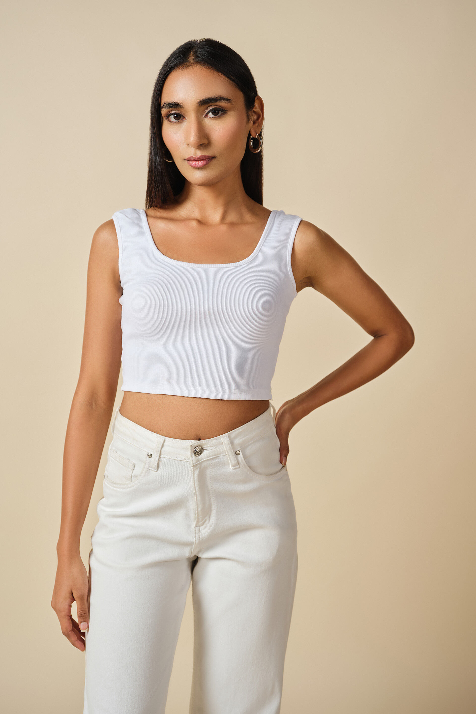 Basic White Top, White, image 2