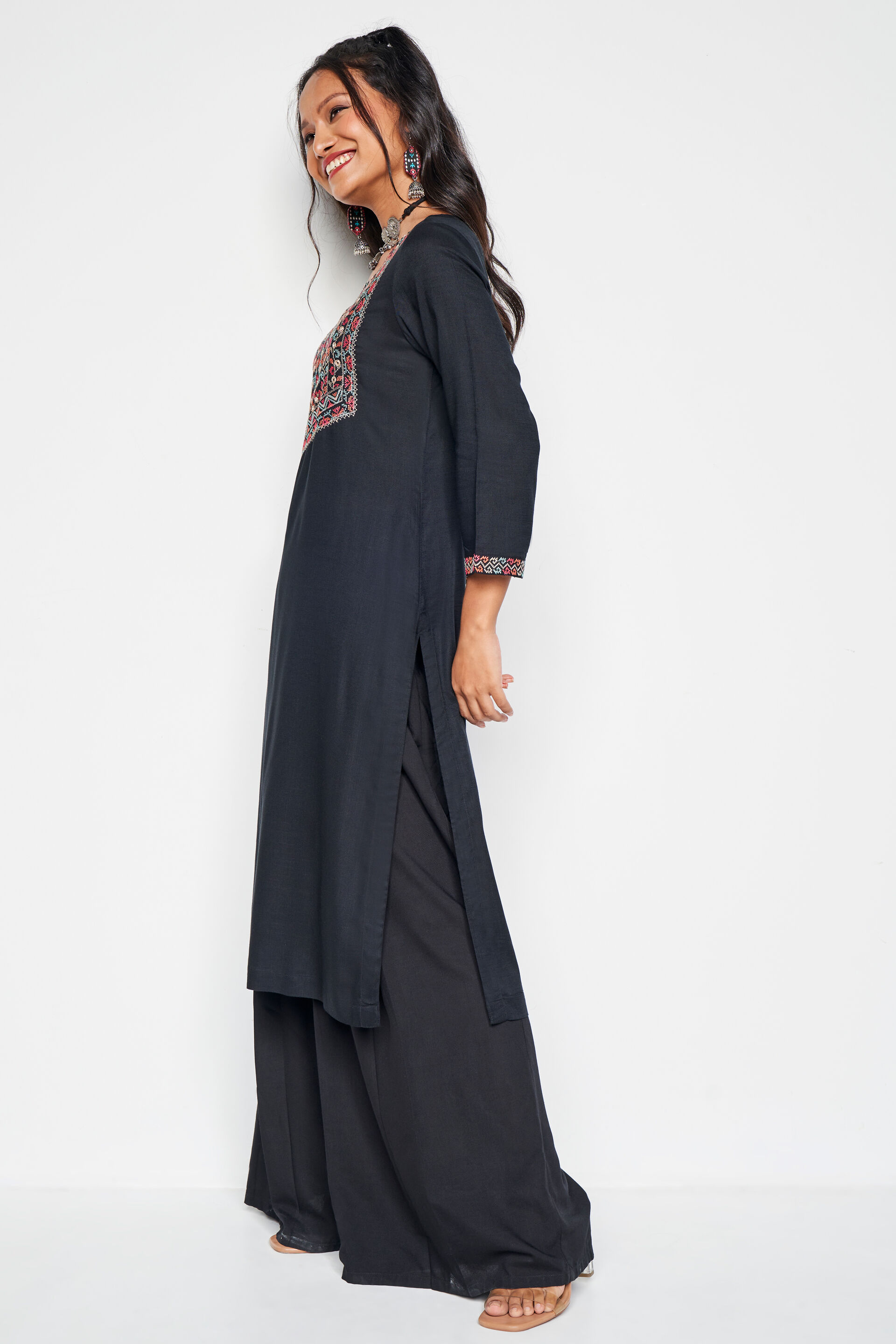 Reaching For The Stars Kurta, Black, image 4