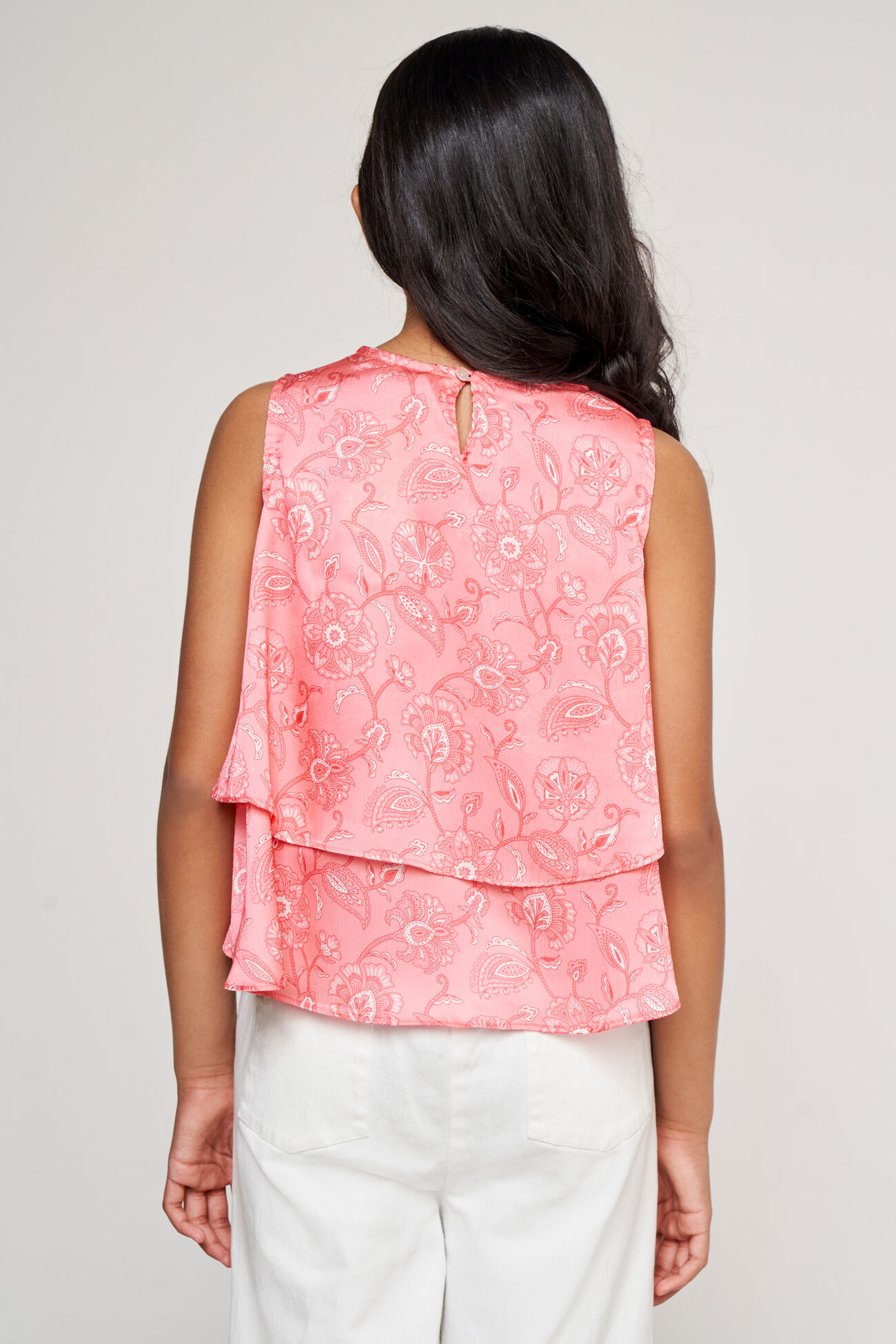 Pink Floral Fit And Flare Top, Pink, image 3