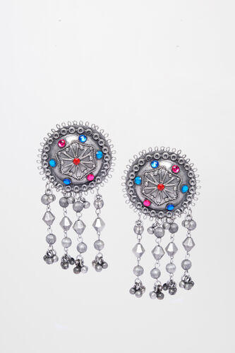 Silver Alloy and Stone Earring, , image 1