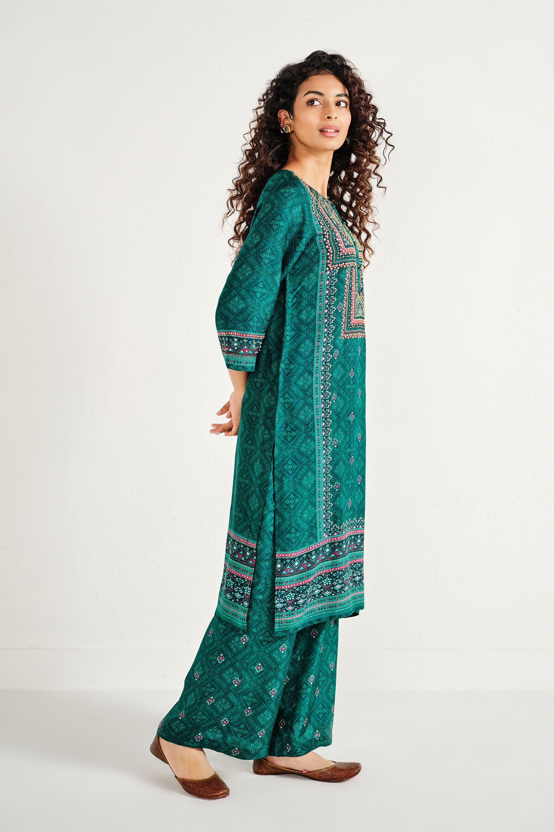 Dahlia Green Kurta Set, Green, image 4