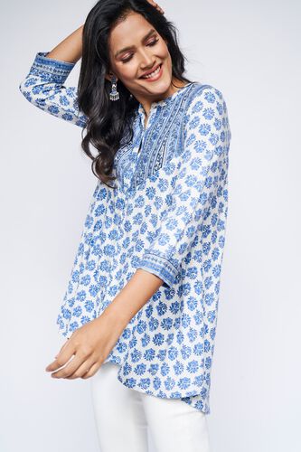 5 - Blue Floral A-Line Tunic, image 5