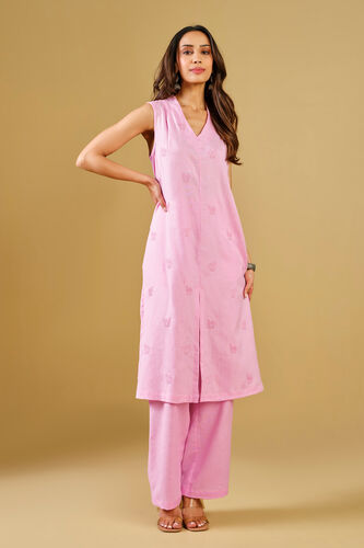 Embroidered Rayon Blend kurta Set, Pink, image 5
